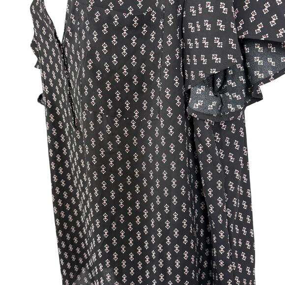 Torrid Harper Short Sleeve Georgette Black Print Flutter Sleeve Top Shirt sz 3X - Picture 8 of 16
